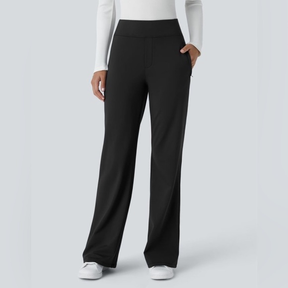 Halara Flex™ DayStretch Mid Rise Side Zipper Pocket Work Flare Pants, M Petite - Picture 6 of 13